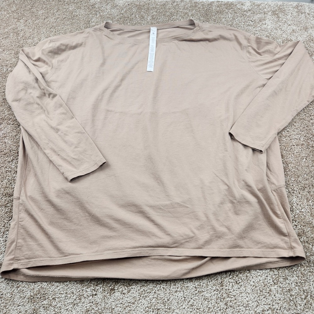 CRZ Yoga Pima Cotton Workout‎ Long Sleeve Shirt For Women Athletic Crew Neck
